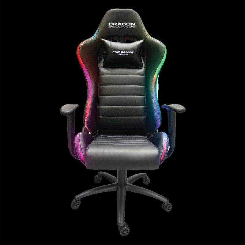 Dragon War GC-015 LED Racing Chair, 4D Armrest - Black