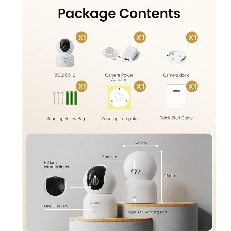 Zosi 3.0 MP Indoor Camera