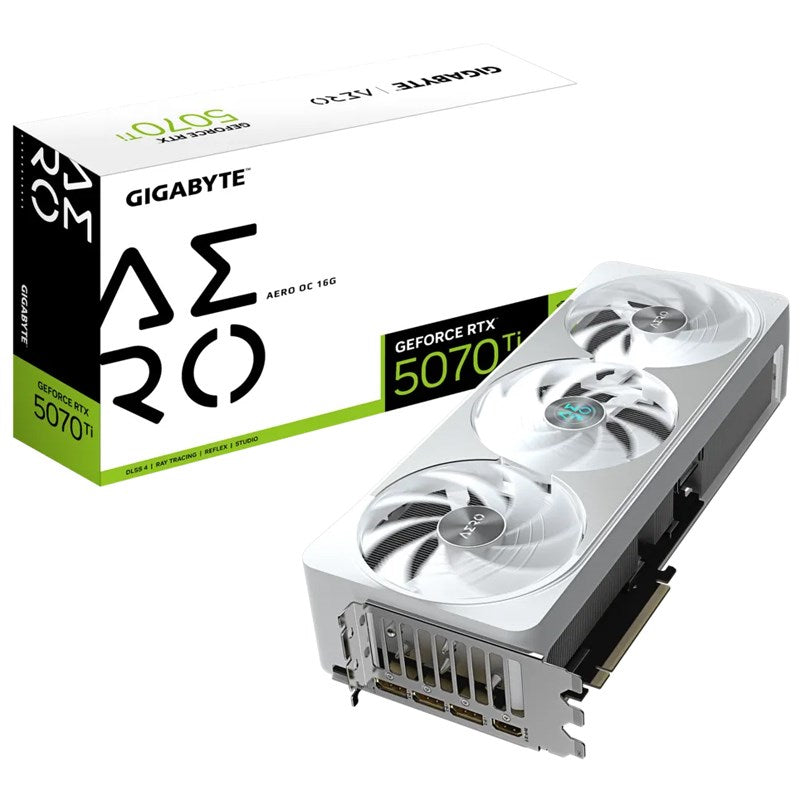 GIGABYTE GeForce RTX 5070 Ti AERO OC 16GB GDDR7 Gaming Graphics Card - White
