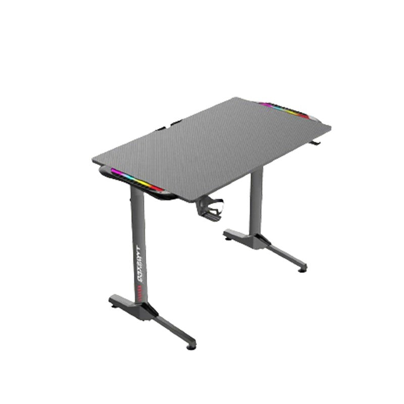 Royal Ergonomic Design Gaming Chair with Footrest - Red + Twisted Minds T Shaped RGB Gaming Desk (Dimension:110 cm x 60 cm x 75 cm)