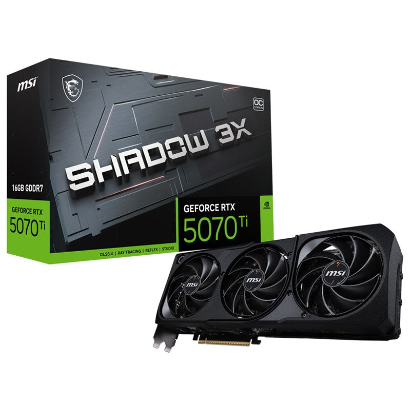 MSI GeForce RTX 5070 Ti 16GB SHADOW 3X OC GDDR7 Gaming Graphics Card