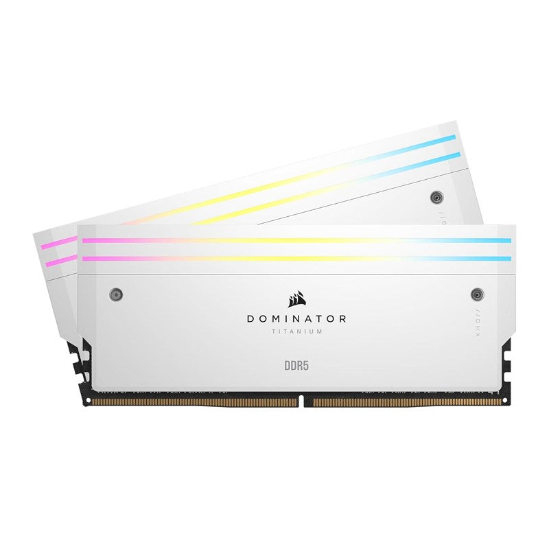 Corsair DOMINATOR TITANIUM RGB 64GB (2x32GB) DDR5 DRAM 6600MT/s CL32 Intel XMP Memory Kit - White