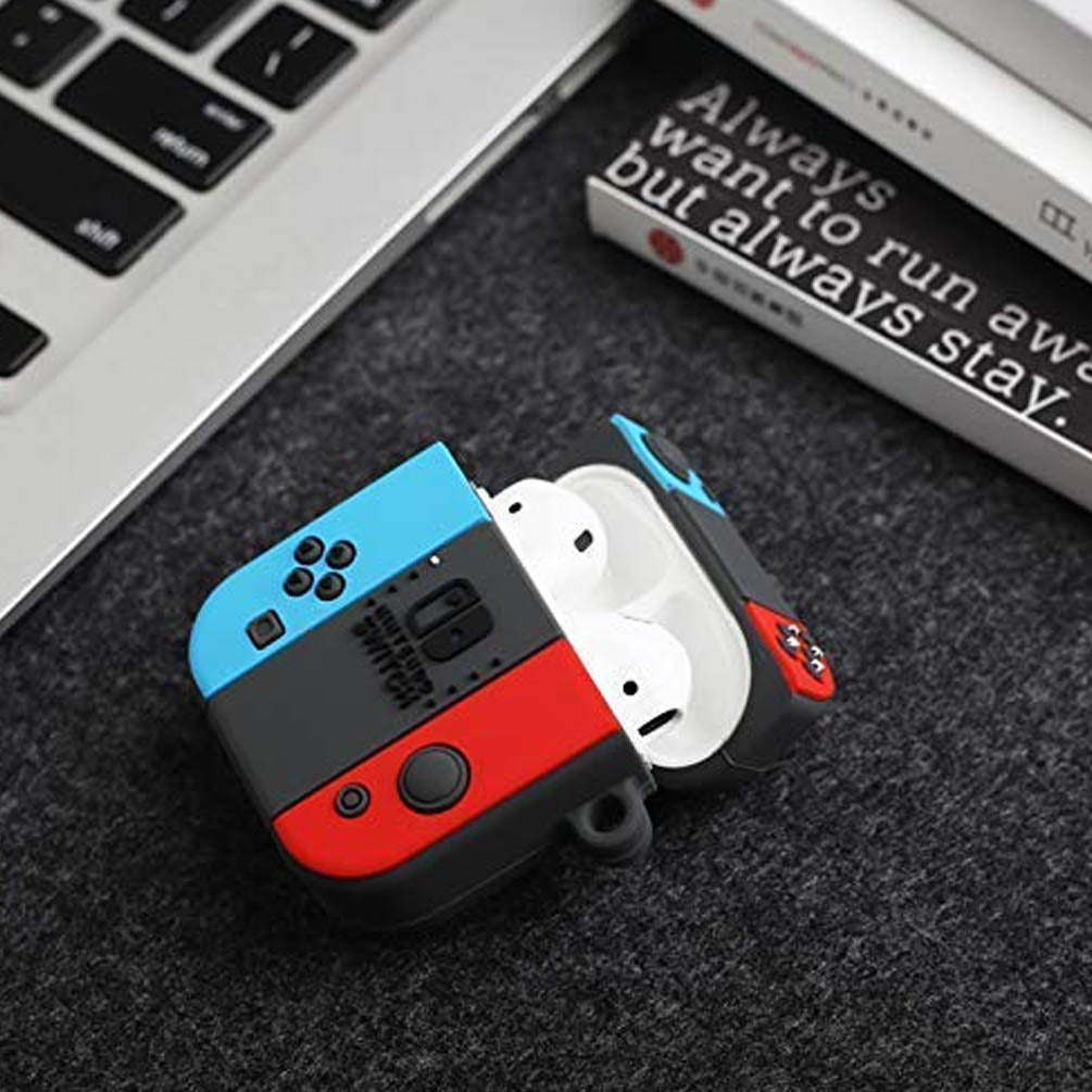 Apple Airpod Silicon Case - Nintendo Switch Version with Keychain