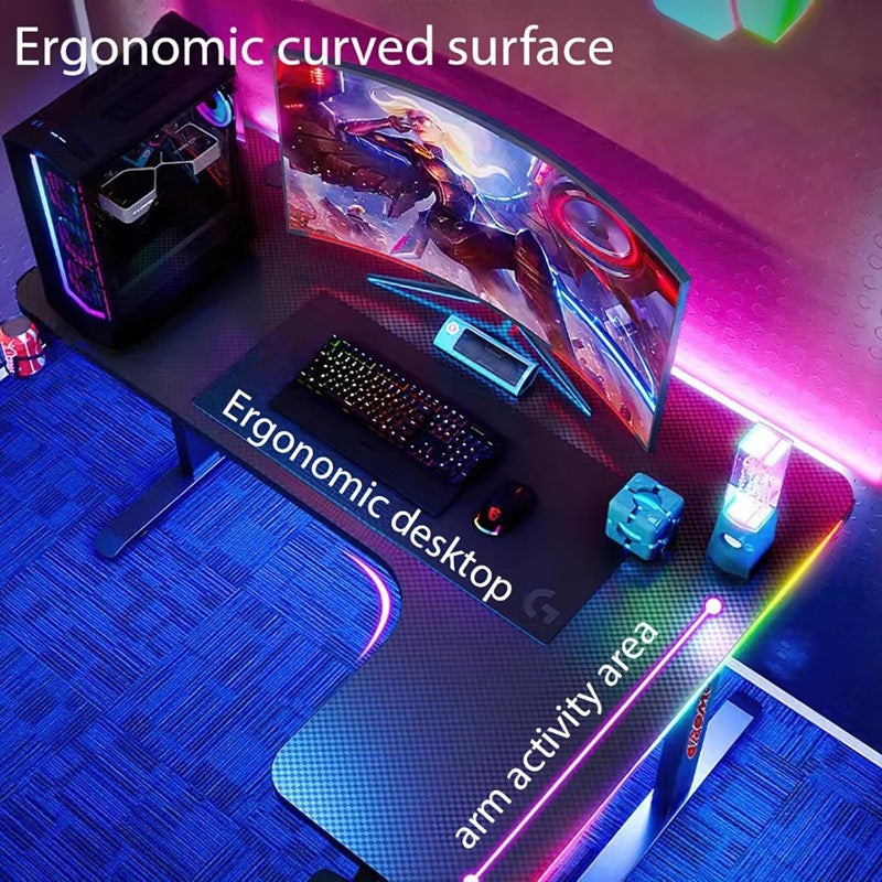 Royal RGB L Gaming Desk (Right Side) 140 x 60 x 100 cm - Black