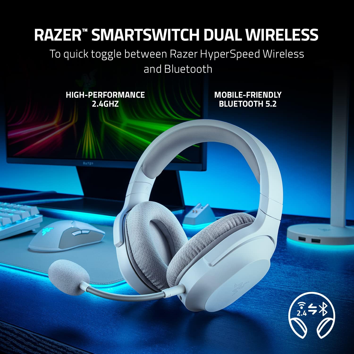 Razer Barracuda X Wireless Multi-platform Gaming and Mobile Headset - Mercury
