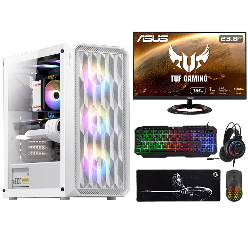 i5 Gaming PC, i5-12400F, GTX 1660 Super 6GB, Windows 11 Pro with Asus Gaming Monitor and 4in1 Gaming Kit