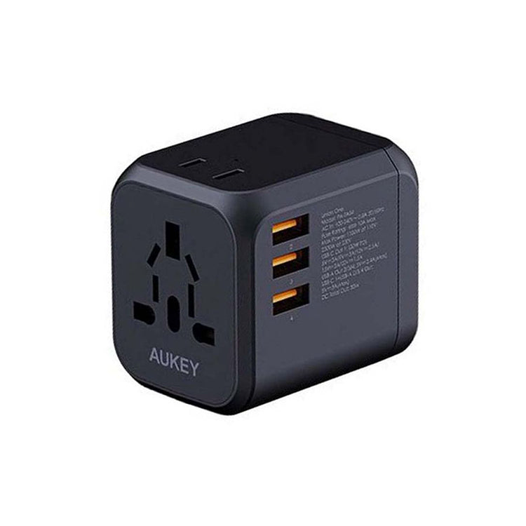 Aukey Minima Universal Travel Adapter with 30W PD Port - Black