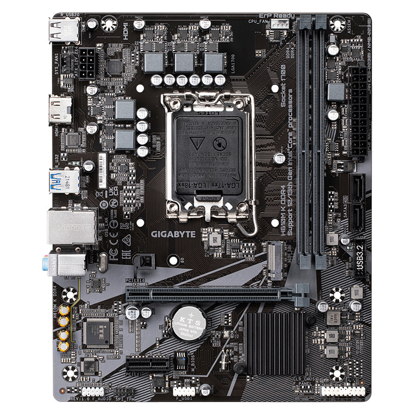 Gigabyte H610M K DDR4 (rev. 1.0) M-ATX Gaming Motherboard