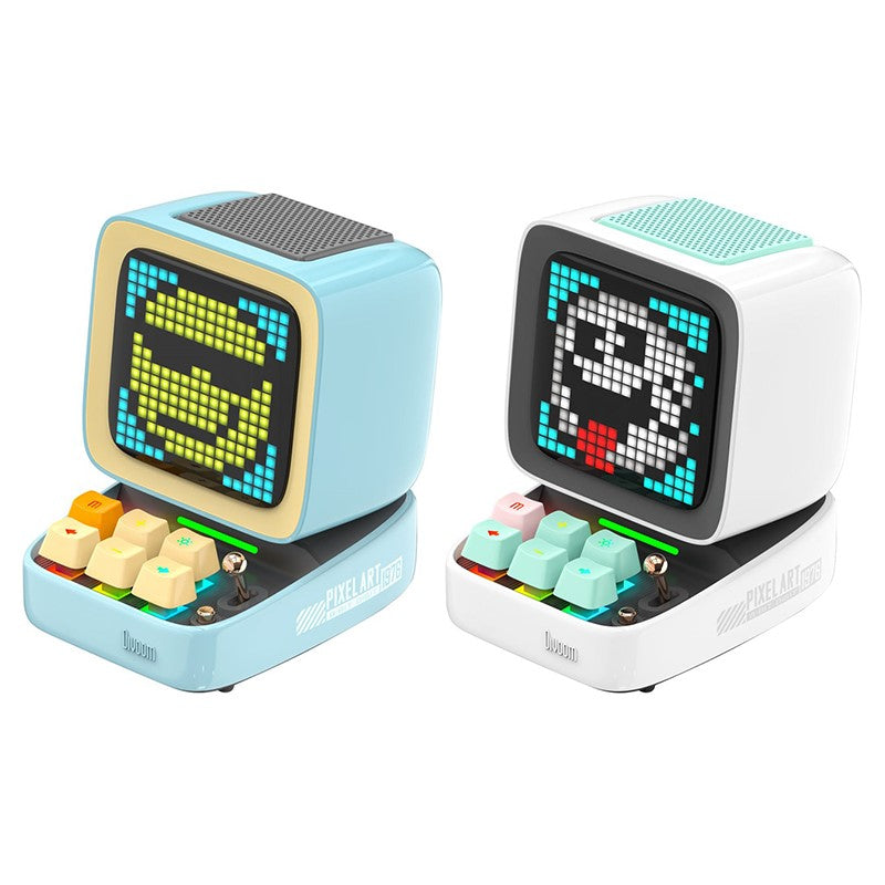 Divoom Ditoo-Pro Retro Pixel Art Bluetooth Speaker with RGB Mechanical Keyboard – Blue & White