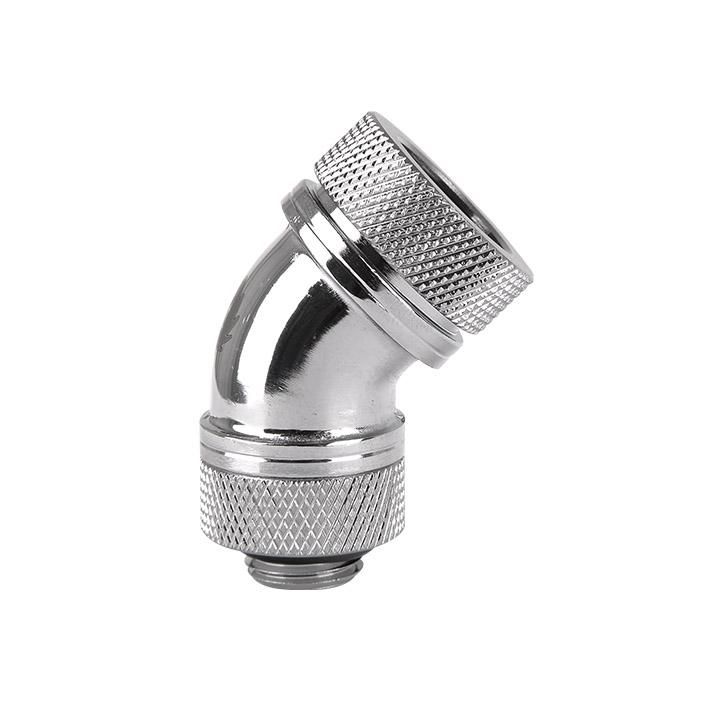 Thermaltake Pacific G14 PETG Tube 45-Degree Compression 16mm OD - Chrome