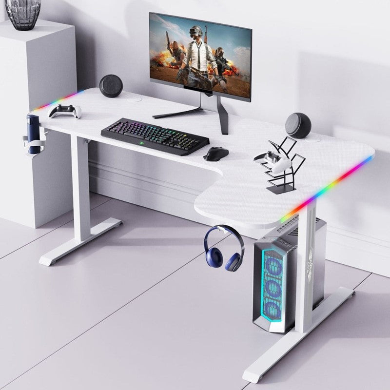 Royal RGB L Gaming Desk (Right Side) 140 x 60 x 100 cm - White