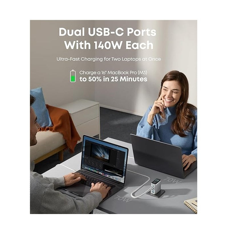 Anker 140 W USB C Charger, 4-Port Multi-Device Fast Charging, Advanced GaN Power Adapter, Intuitive Touch Controls