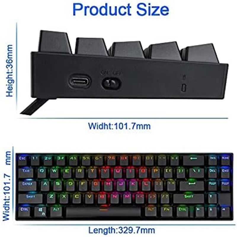 Redragon Deimos K599-KRS RGB Wireless/Wired Mechanical Gaming Keyboard - Black