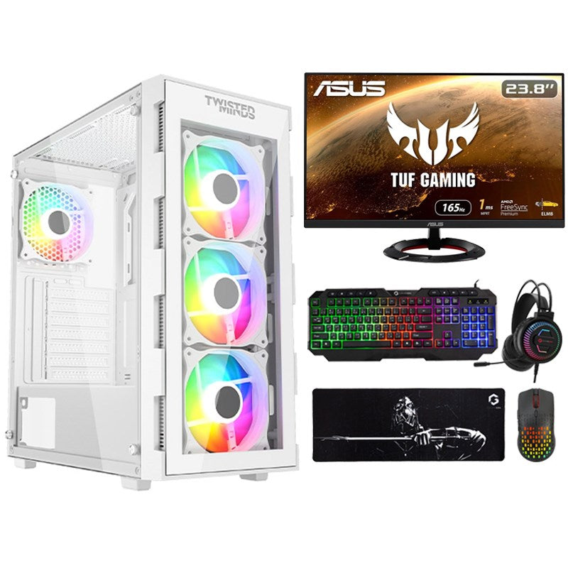 i5 Gaming PC, i5-12400F, GTX 1660 Ti 6GB, Windows 11 Pro with Asus Gaming Monitor and 4in1 Gaming Kit