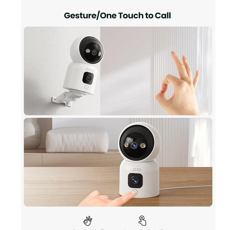 Zosi Indoor PT Camera with Dual Lens 2 MP+2 MP