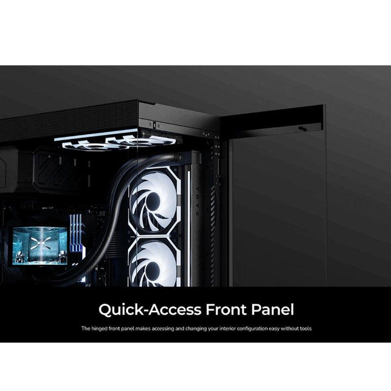 TRYX LUCA L70 E-ATX Mid Tower Gaming Case - Black (No Fans Included)