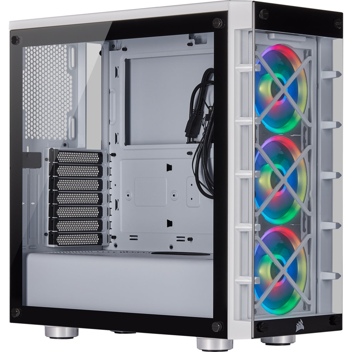 Corsair iCUE 465X RGB ATX Mid-Tower Gaming PC Case - White