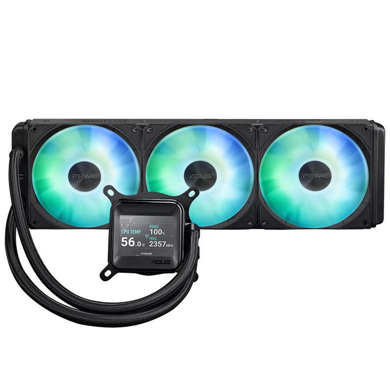 Asus PRIME LC 360 ARGB LCD AIO Liquid CPU Cooler with 2.3-inch LCD Screen - Black