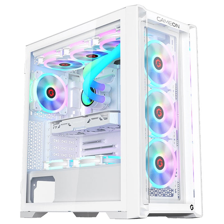 جيم اون كمبيوتر الألعاب من فئة i7، بمعالج i7-14700F، وبطاقة رسومات RTX 5060 Ti بذاكرة 16 جيجابايت، ونظام تشغيل ويندوز 11 برو