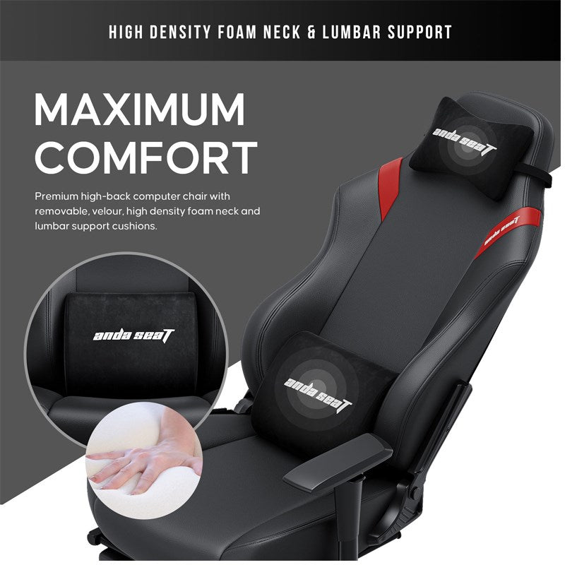 Andaseat Luna Pro with Footrest, Large Gaming Chair, PVC Leather