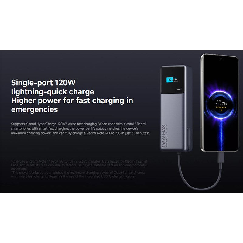Xiaomi Mi 165 W Power Bank 10000mAh (Integrated Cable) GL