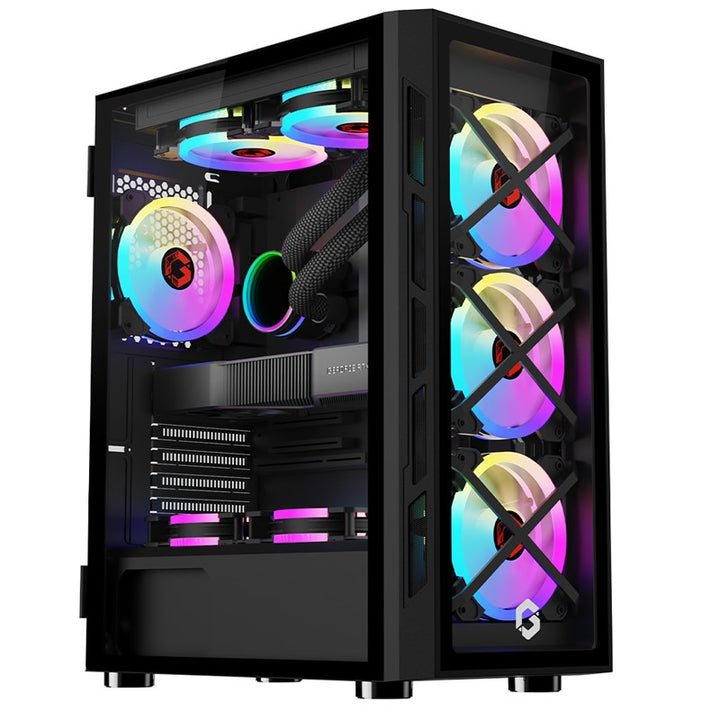 جيم اون  كمبيوتر الألعاب من فئة i5، بمعالج i5-14400F، وبطاقة رسومات RTX 5060 Ti بذاكرة 16 جيجابايت، ونظام تشغيل ويندوز 11 برو