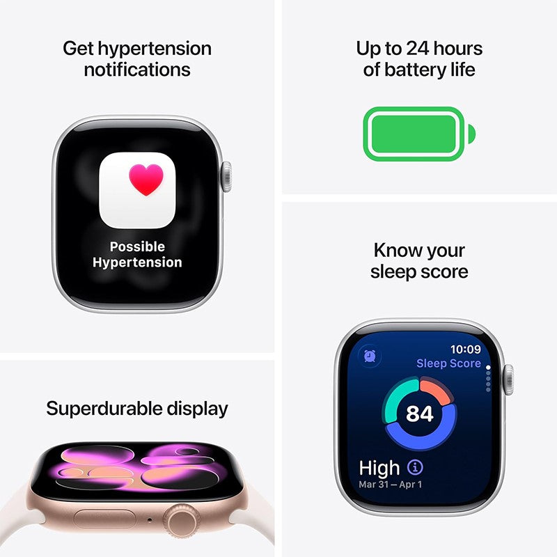 Apple Watch Series 11, 42mm, Rose Gold Aluminium Case, Light Blush Sport Band, (GPS)