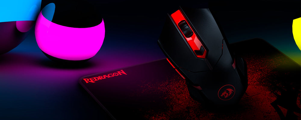 Redragon M601WL-BA Wireless Red LED Backlit Gaming Mouse and Mouse Pad Combo - Black