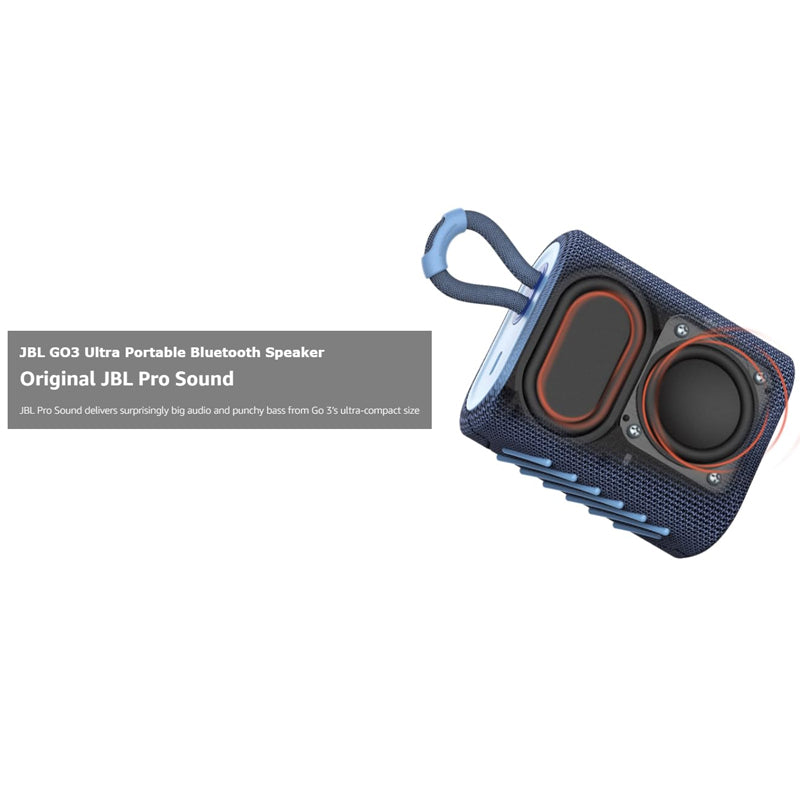 JBL Go 3 Portable Bluetooth IPX7 Waterproof Portable Speakers