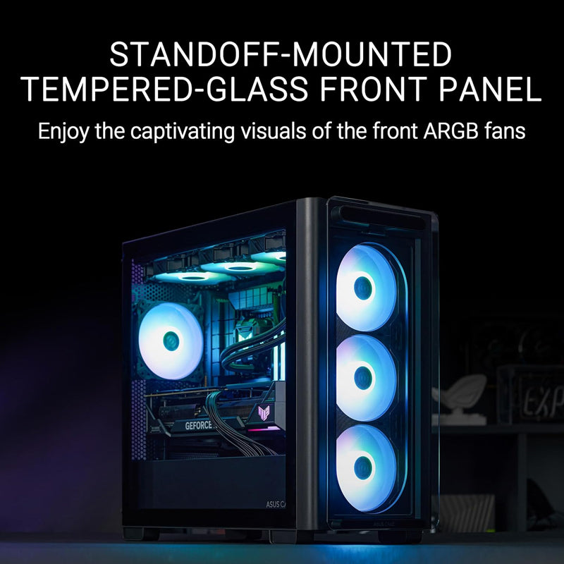 Asus A23 Plus Tempered Glass M-ATX Gaming PC Case (4 ARGB Fans Included)