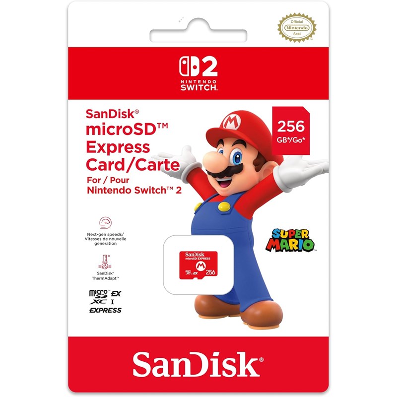 SanDisk 256 GB microSD Express Card for Nintendo Switch 2