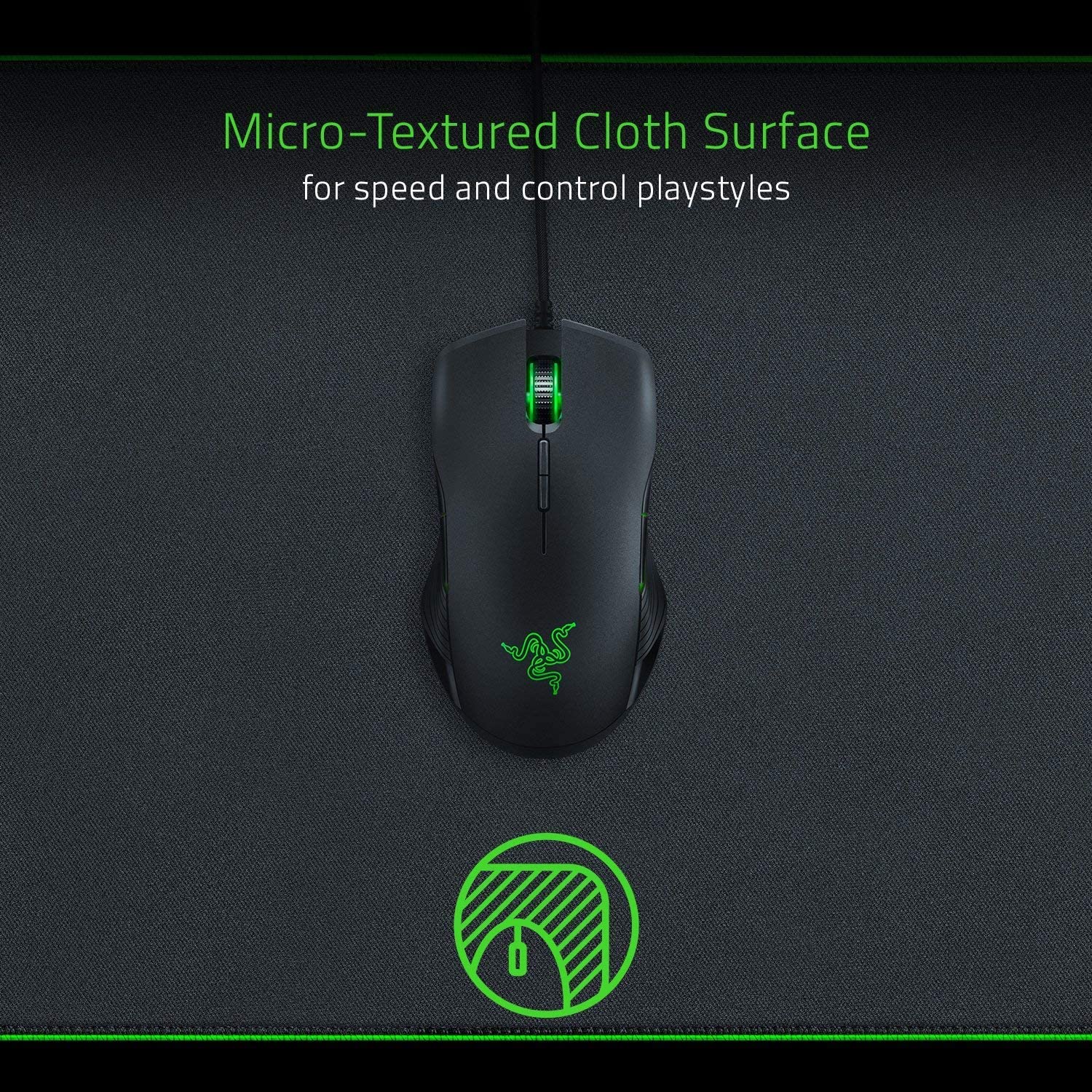Razer Goliathus Chroma Soft Gaming Mouse Mat, Standard - Black