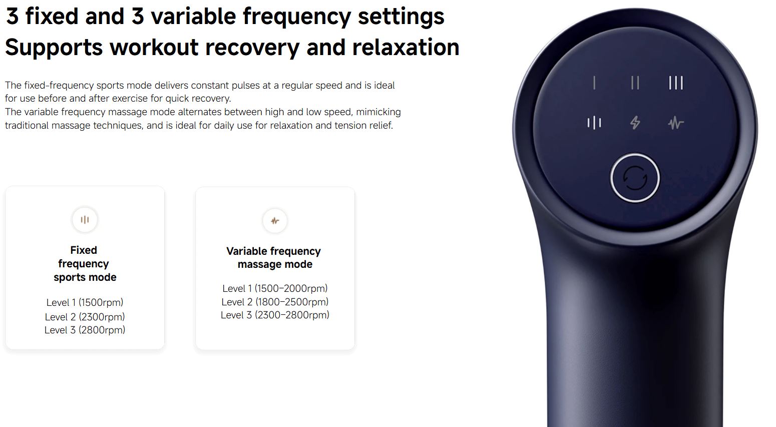 Xiaomi Mi Handheld Muscle Massage Gun 2 with 2 Massage Heads - Blue