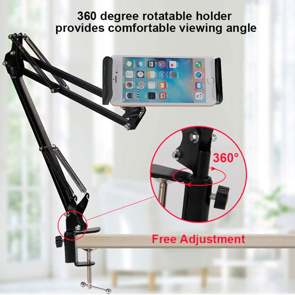 Aluminum Arm Lazy Stand For Smart Phones & iPad , Tablets UpTo 11 inch