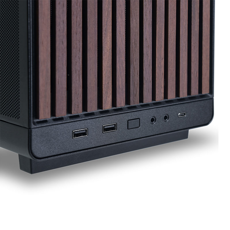 LIAN LI A3 DAN Micro ATX Gaming PC Case - Black/Wooden Panel