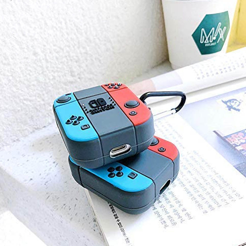 Apple Airpod Silicon Case - Nintendo Switch Version with Keychain