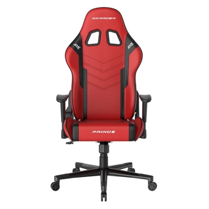 DXRaxer Prince-L PVC Leather Gaming Chair - Red/Black + Twisted Minds T-Shaped RGB Gaming Desk