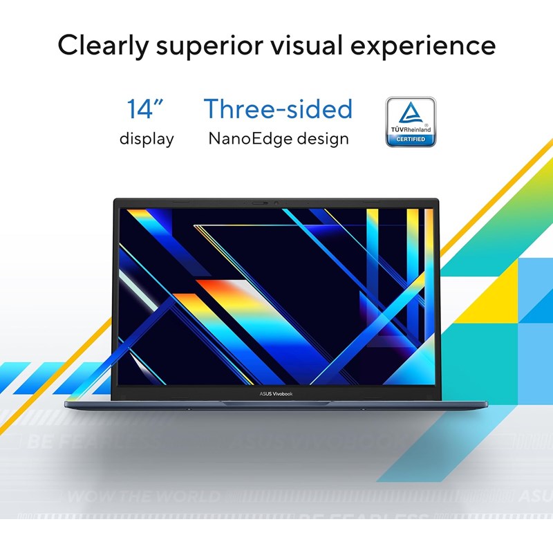 اسوس فيفوبوك 14، معالج إنتل كور i7-1355U، رامات 16 جيجابايت، 512 جيجابايت اس اس دي، شاشة 14 بوصة عالية الدقة (1920x1080)، نظام التشغيل ويندوز 11 هوم - أزرق هادئ