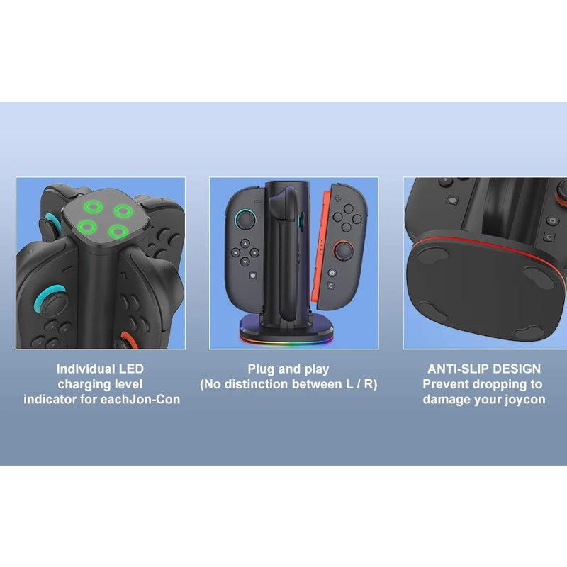 Storm Wyrm Charger Stand for Nintendo Switch 2, for 4 Joy-con Controllers (4 in 1)