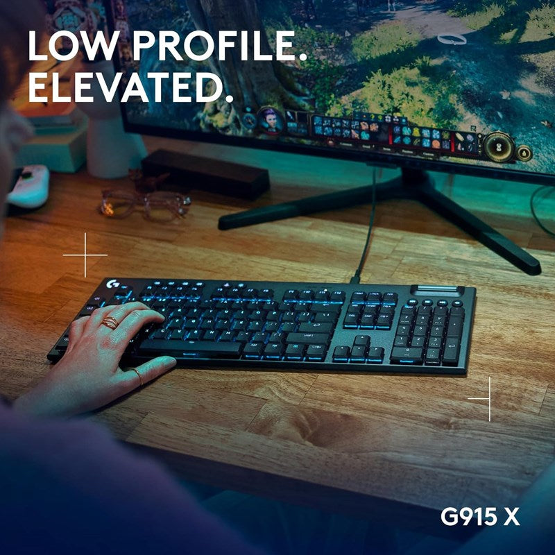 Logitech G915 X Wired Low Profile Mechanical Gaming Keyboard (Tactile Switch) - Black (US Layout)