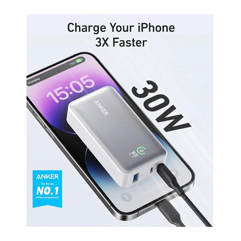 Anker Power Bank, 533 Power Bank (PowerCore 30 W), Power IQ 3.0 Portable Charger with PD 30 W Max Output, 10000mAh Battery Pack