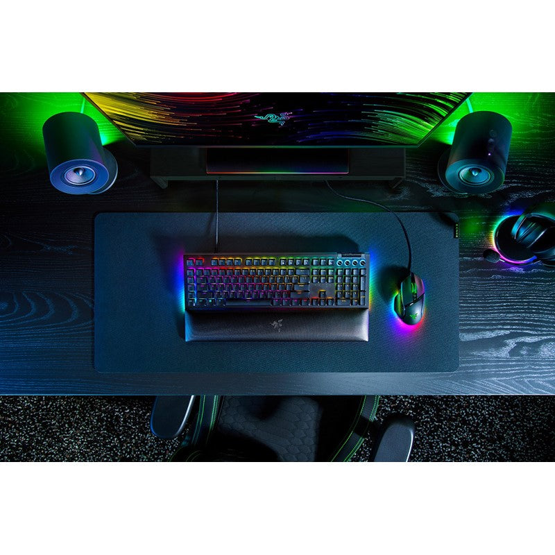Razer BlackWidow V4 Wired Mechanical Gaming Keyboard with Razer Chroma RGB (Green Switch) - Black