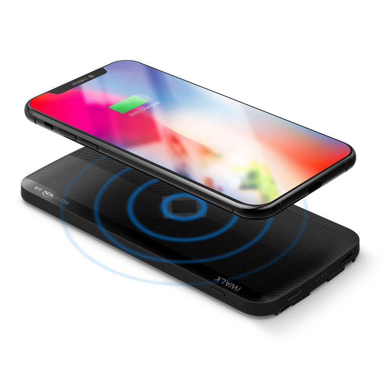 iWalk Scorpion Air 8000 Mah Portable Power With Wireless Charging & In-Built Cables - Black