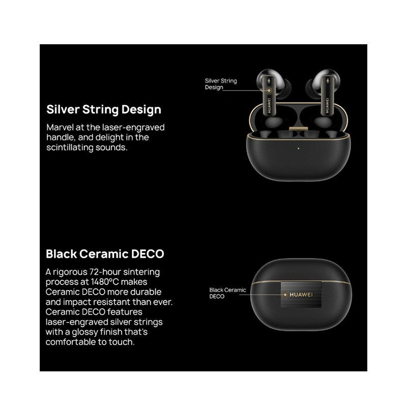 Huawei FreeBuds Pro 4 Wireless Earbuds, Intelligent Dynamic ANC, 33 Hours Battery, Black