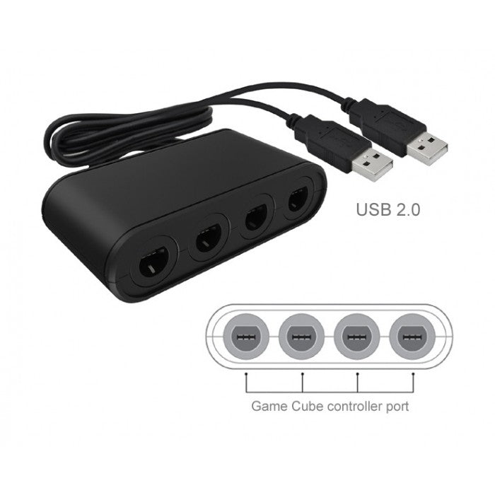Dobe TNS-1894 GC Controller 4 Port Converter Adapter to Nintendo Switch, Nintendo Wii U, and PC