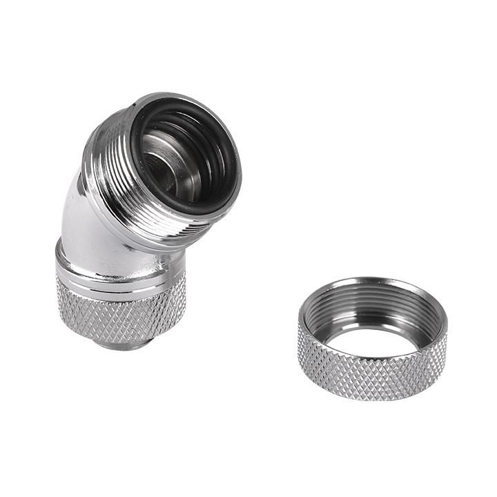 Thermaltake Pacific G14 PETG Tube 45-Degree Compression 16mm OD - Chrome