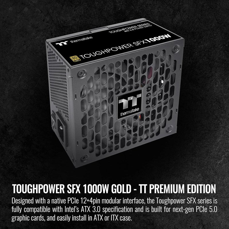 Thermaltake Toughpower SFX 1000W Gold TT Premium Edition Full Modular Gaming Power Supply - Black