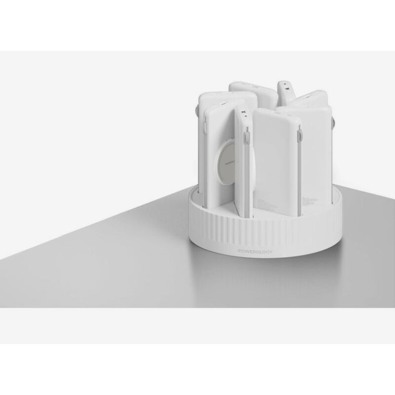 Powerology PPBCHA2681WH 8in1 Station 10000mAh PD 120W QC Wireless Power Bank - White