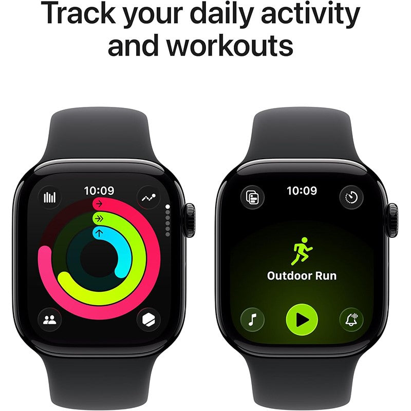 Apple Watch Series 11, 46mm, Jet Black Aluminium Case, Black Sport Band, (GPS+Cellular)