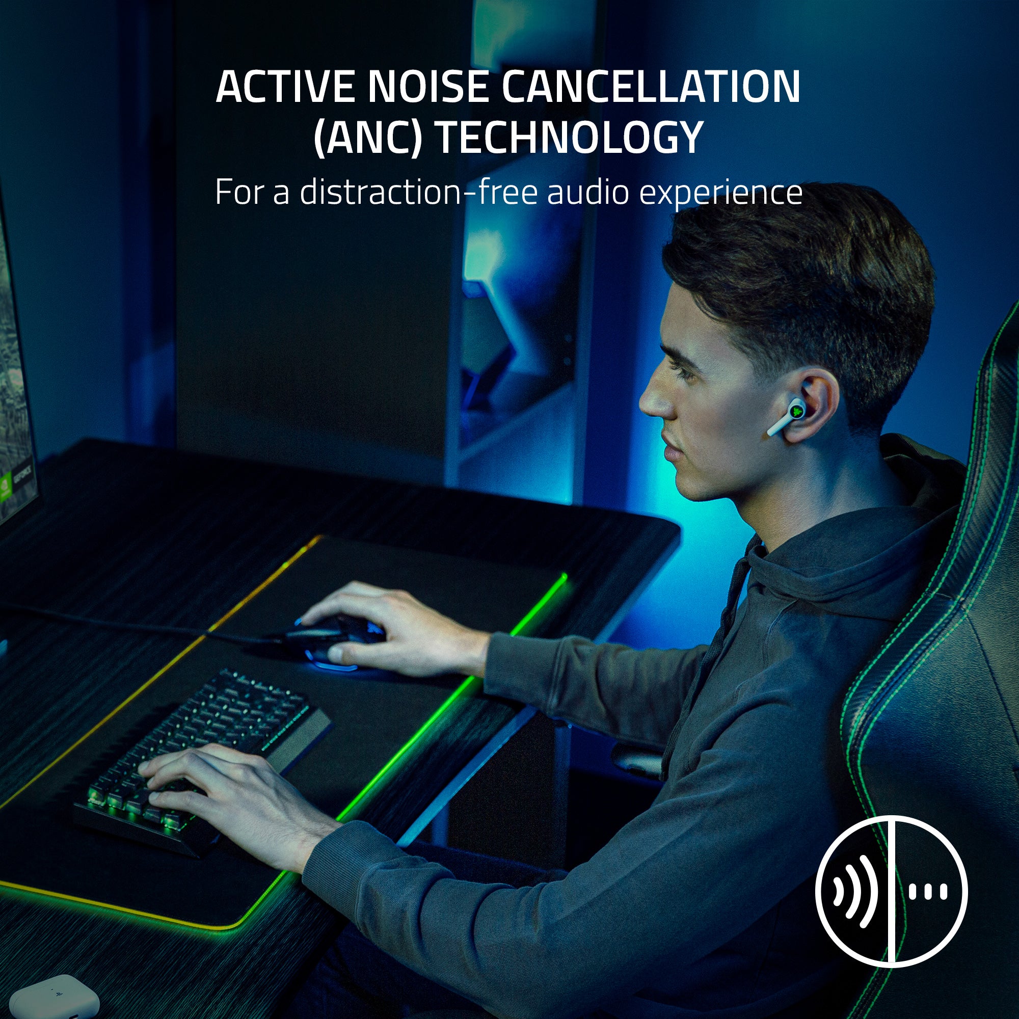 Razer Hammerhead HyperSpeed - PlayStation Licensed Wireless Multi-Platform Gaming Earbuds - White